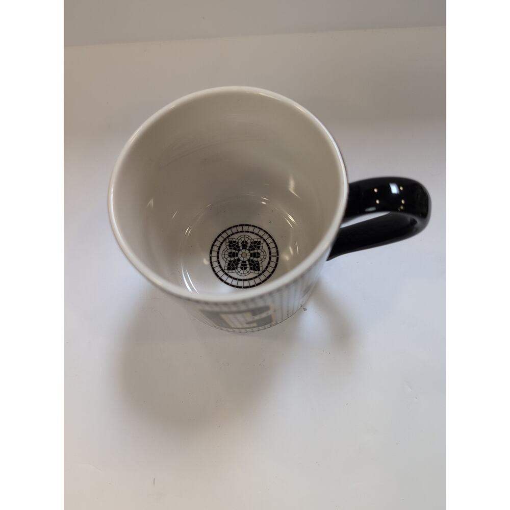 Anthropologie, Initial G Margot Tile Mug Monogram, White Black Gold Coffee Cup - Picture 3 of 7